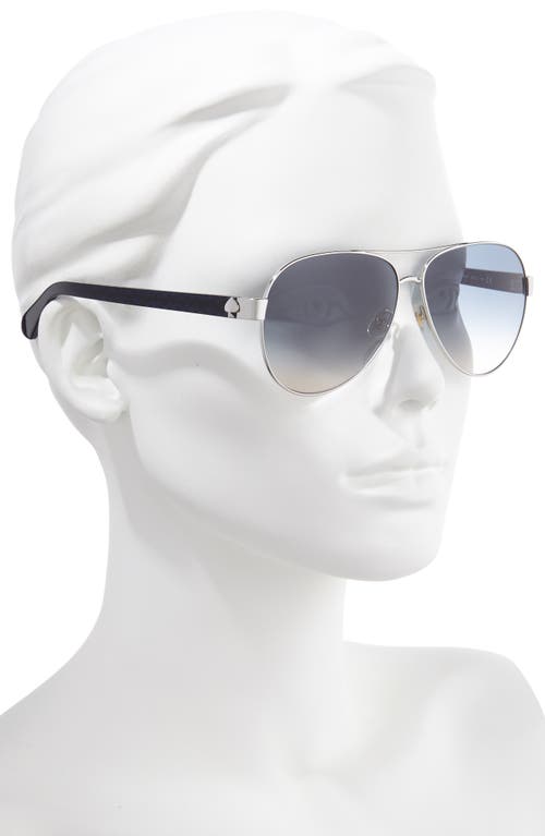 Shop Kate Spade New York Genevas 59mm Gradient Aviator Sunglasses In Silver Blue/blue Grad