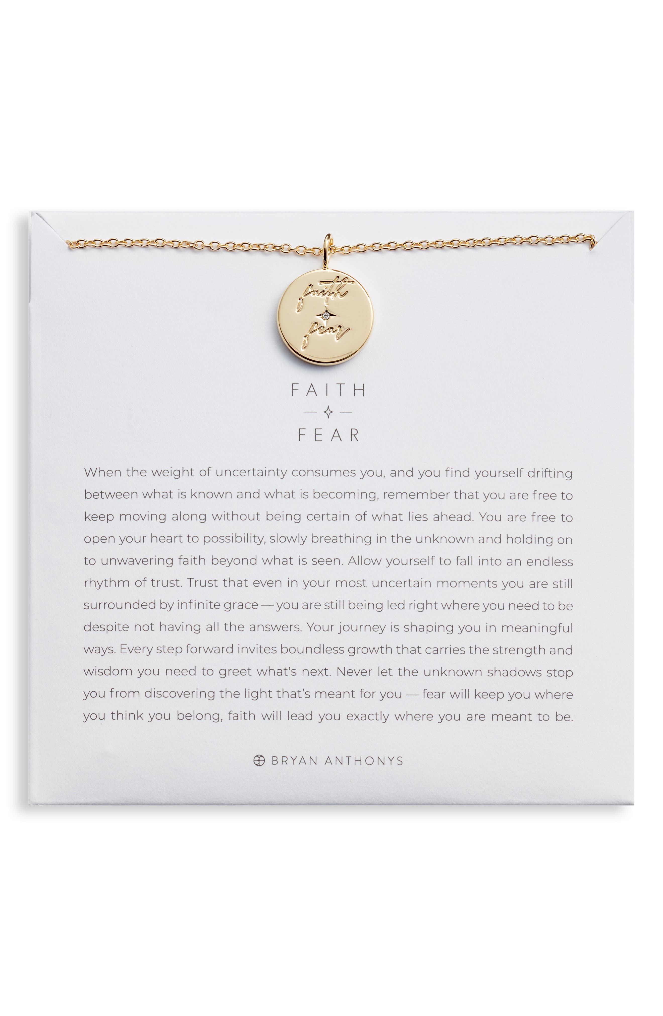 Bryan Anthonys Faith over Fear Pendant Necklace in Gold at Nordstrom