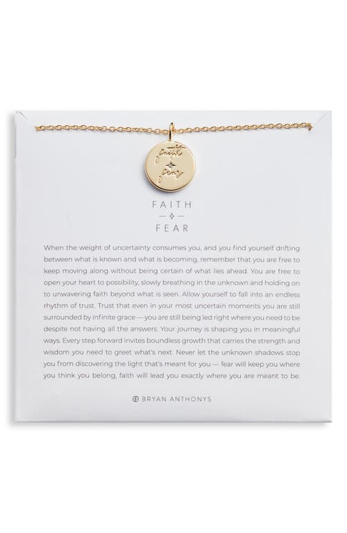 Bryan Anthonys Faith over Fear Pendant Necklace in Gold