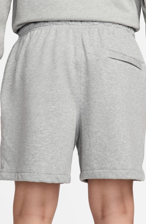 Shop Nike Club French Terry Flow Shorts In Dark Grey Heather/smoke Grey