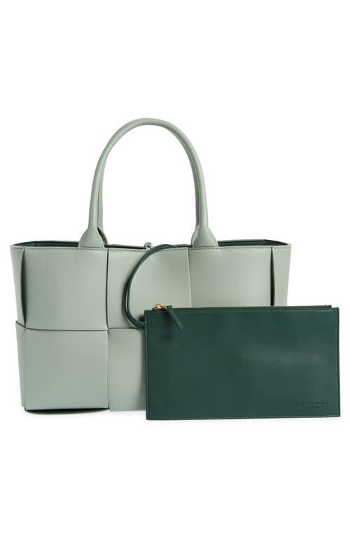 Shop Bottega Veneta Arco Intrecciato Leather Tote In 3404 N.sauge/n.sau-rai-go