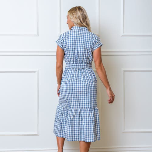 HOPE & HENRY ORGANIC BUTTON FRONT MIDI DRESS 