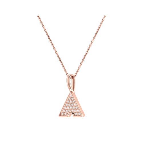 Shop Luvmyjewelry Skyscraper Triangle Sterling Silver Diamond Chain Pendant In 14kt Rose Gold Vermeil