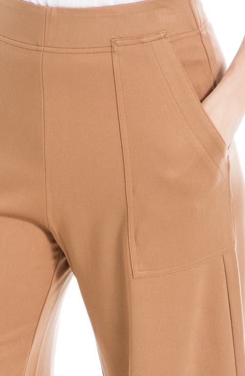 Max Studio Ponte Crop Wide Leg Pull-on Pants In Vicuna-vicuna