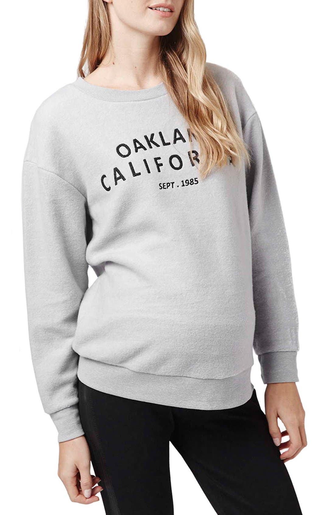 'Oakland' Crewneck Maternity Sweatshirt Nordstrom