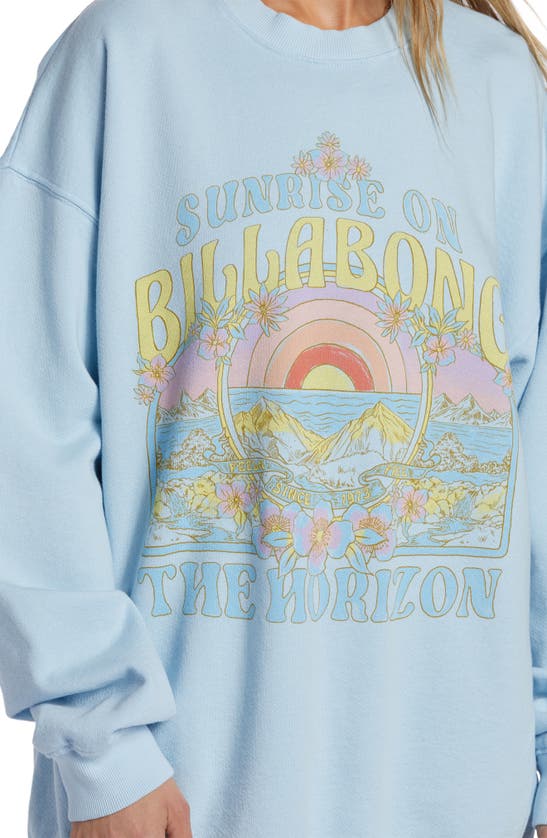 Shop Billabong Ride In Cotton Blend Graphic Sweatshirt In Bliss Blue