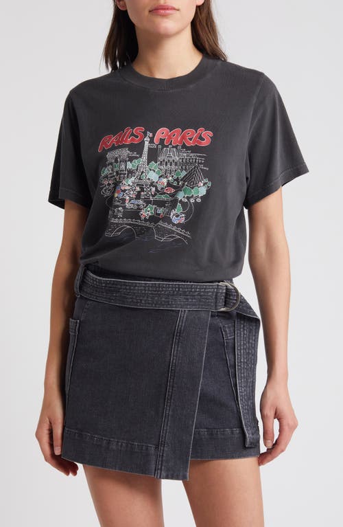 Rails Paris Oversize Cotton Graphic T-shirt In Black