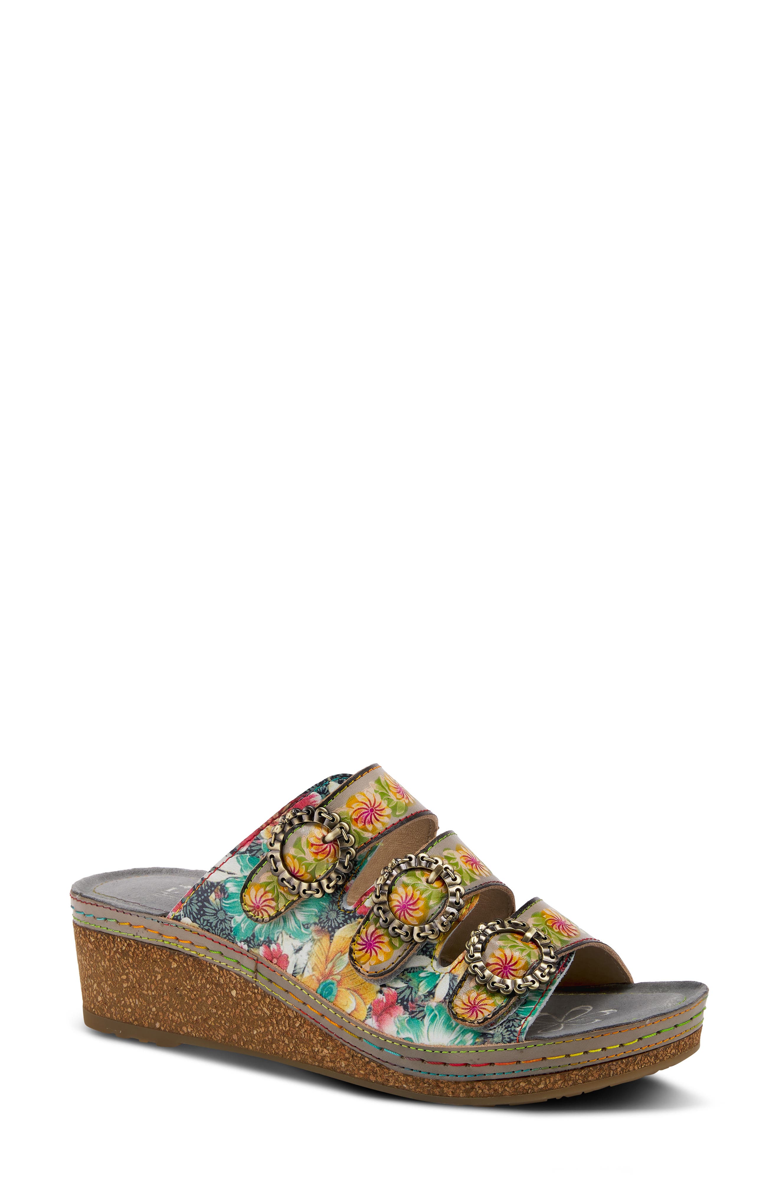 L'Artiste Poetry Floral Wedge Slide Sandal Nordstrom