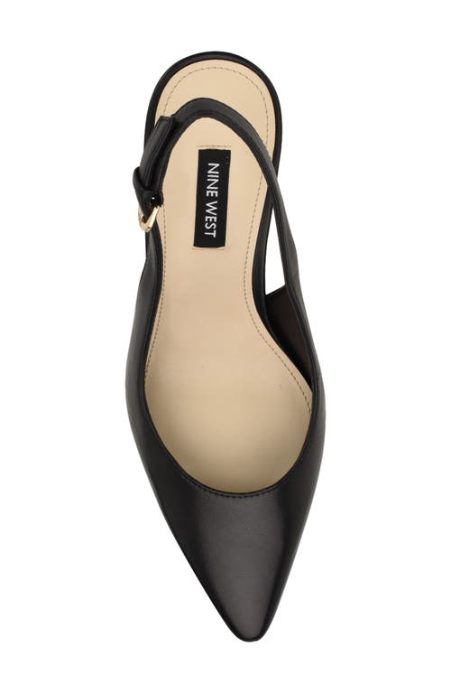 Shop Nine West Jannit Slingback Pointed Toe Kitten Heel Pump In Black