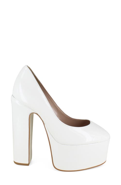 Zigi Giorgia Platform Pump In White Patent
