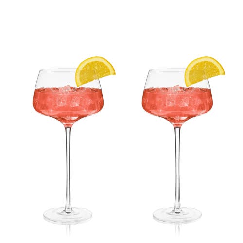 Viski Angled Crystal Amaro Spritz Glasses In Clear