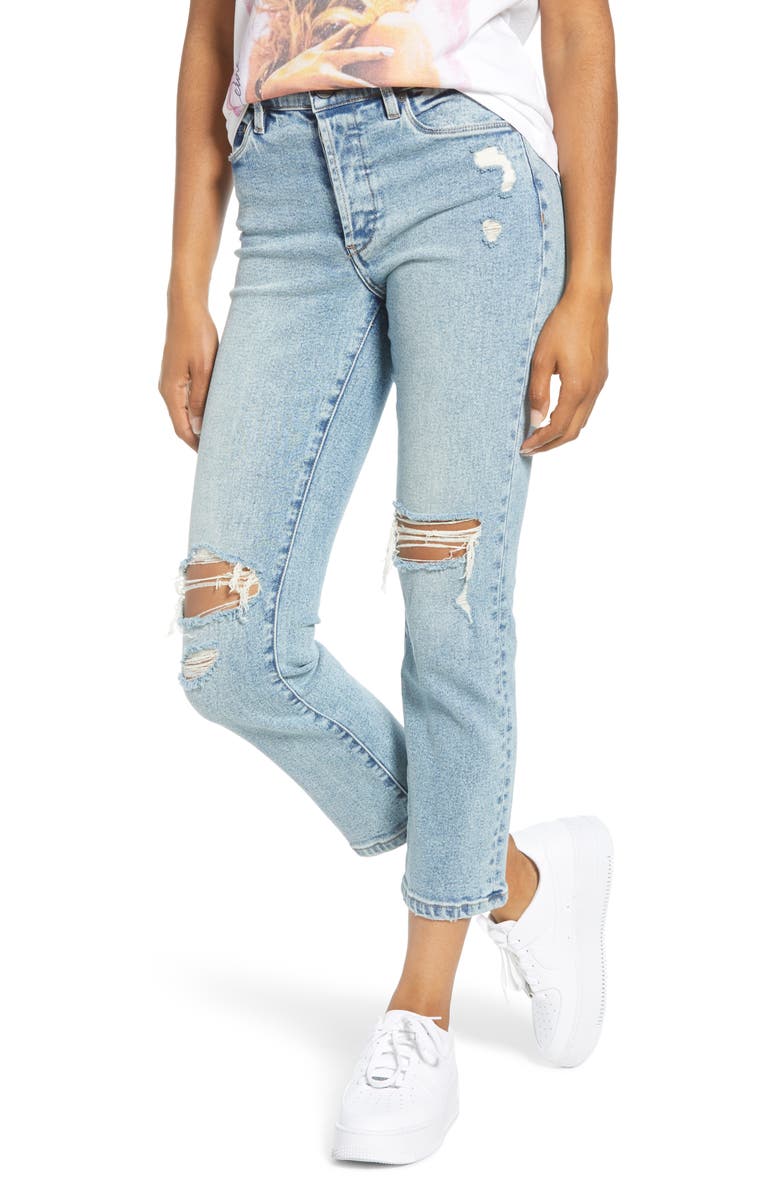 BLANKNYC The Madison Ripped Straight Leg Crop Jeans (Lone Castaway ...