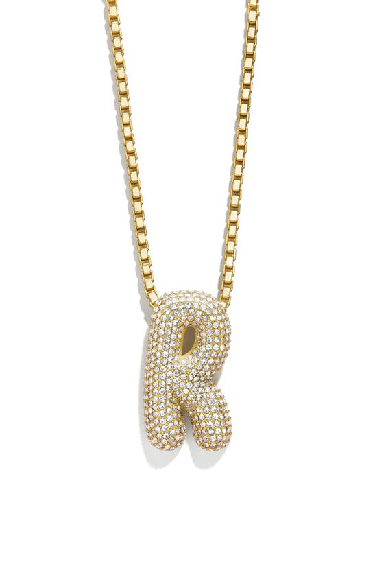 Shop Baublebar Pavé Crystal Bubble Initial Pendant Necklace In Gold R