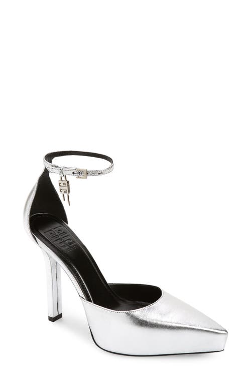 Givenchy G-Lock Pointed Toe Platform Pump in Silvery