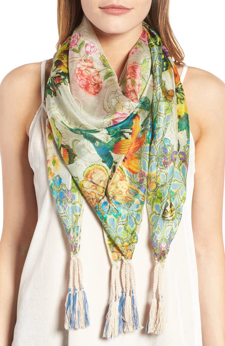 Johnny Was Holly Print Square Silk Scarf | Nordstrom