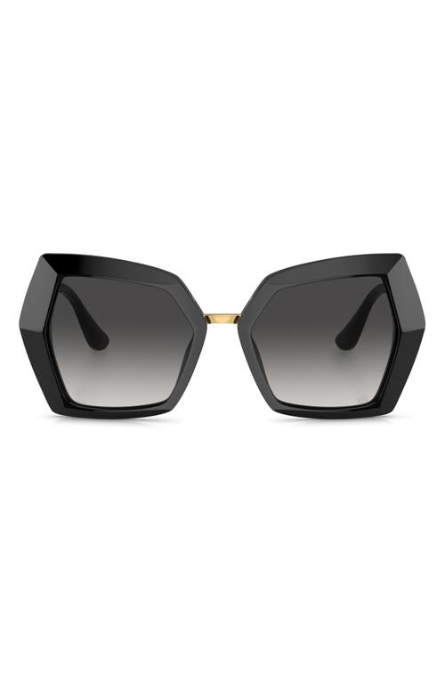 Dolce & Gabbana 54mm Gradient Butterfly Sunglasses in Black at Nordstrom