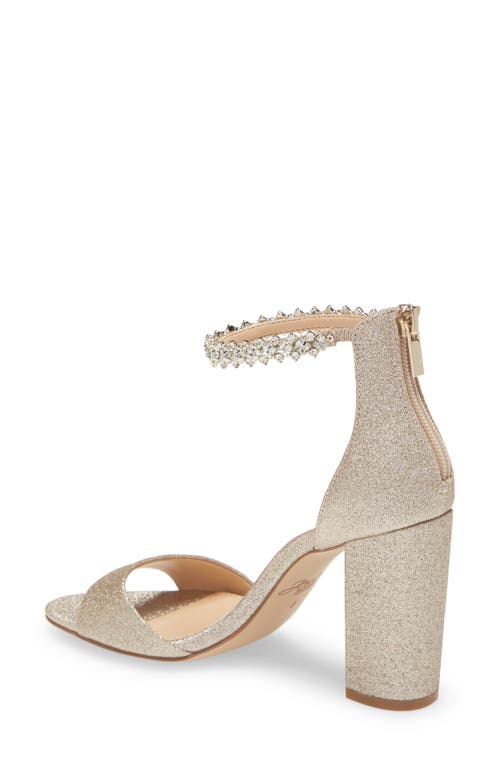 Shop Jewel Badgley Mischka Badgley Mischka Collection Louise Ankle Strap Sandal In Light Gold