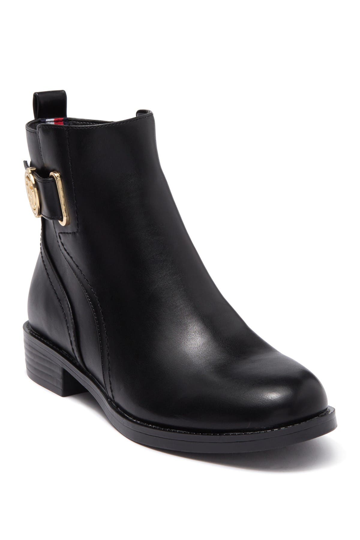 tommy hilfiger th buckle suede bootie