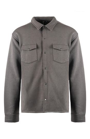 Burnside Fleece Shirt Jacket In Steel