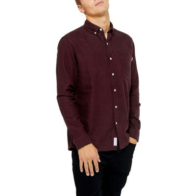 Topman Grindle Button-Down Shirt, Burgundy