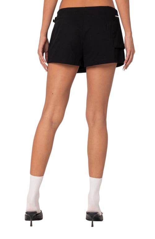 Edikted Utility Faux Wrap Microskort In Black