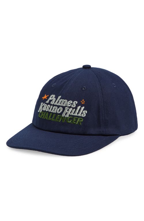 Shop Palmes Kasino Hills Challenger Embroidered Cotton Twill Baseball Cap In Navy