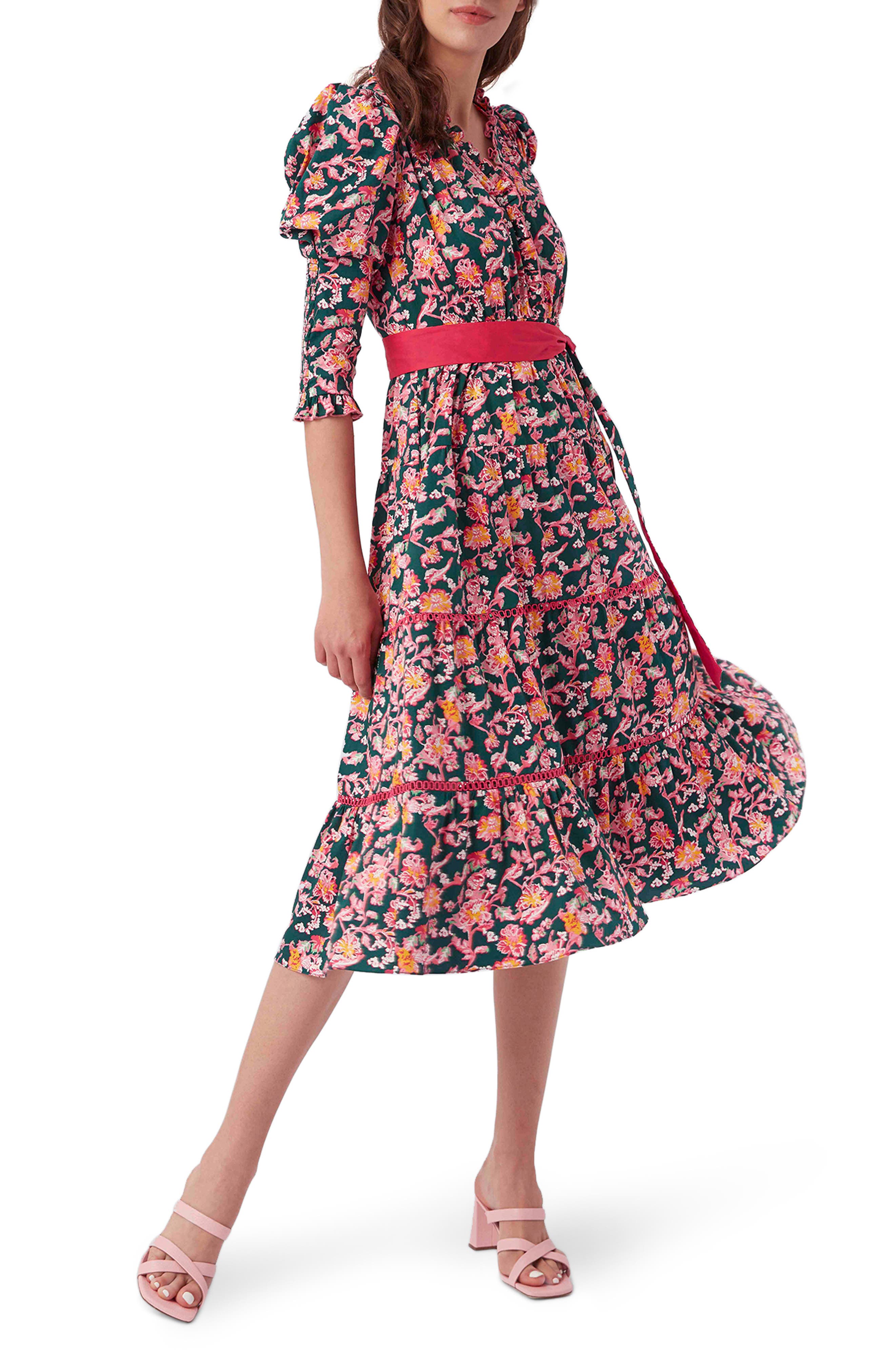 DVF Leylani Floral Cotton Poplin Dress 