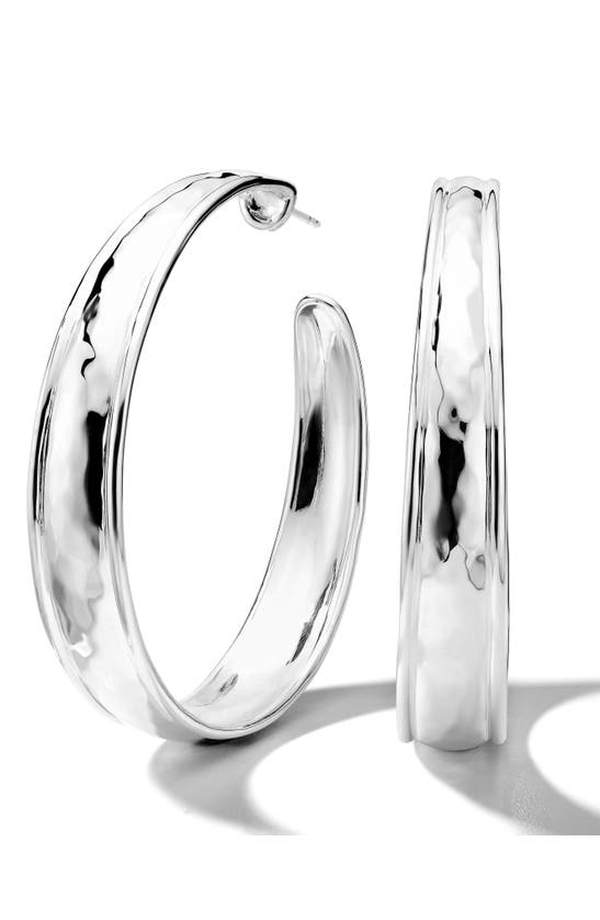 Ippolita Sterling Silver Classico Hammered Medium Hoop Earrings In Silver