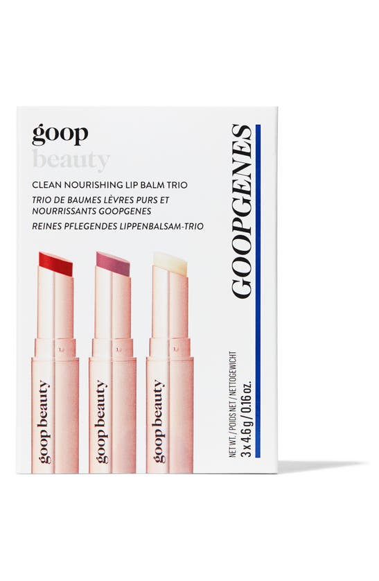 Shop Goop Genes Clean Nourishing Lip Balm Trio In Tomato/ Peony/ Clear