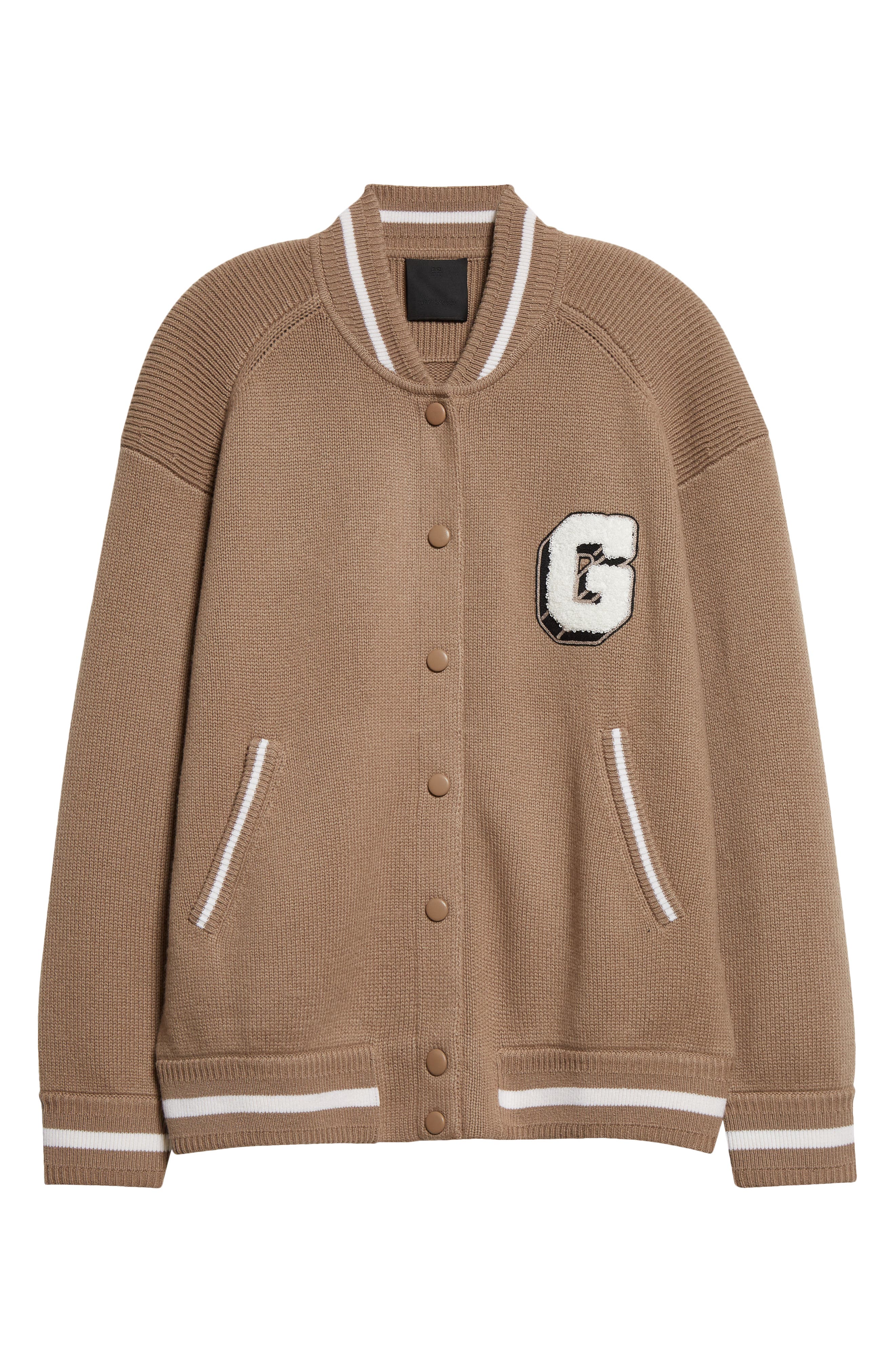 Givenchy Cashmere Varsity Cardigan in Beige Smart Closet
