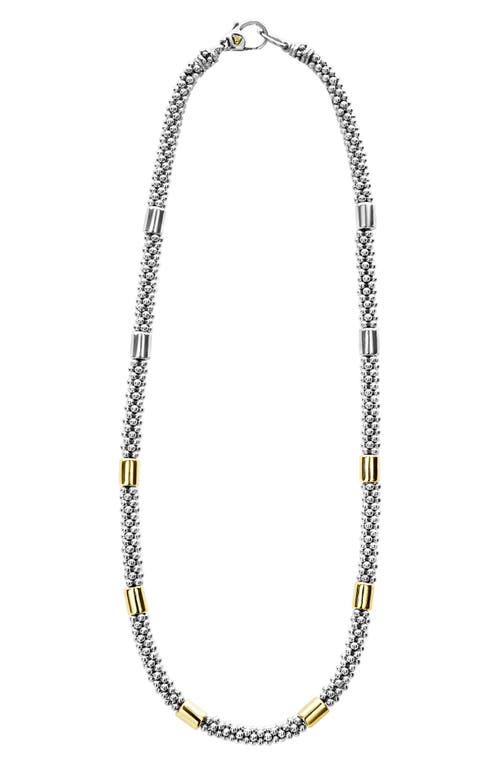 Lagos Cavier 18k Yellow Gold & Sterling Silver Necklace In Silver/gold
