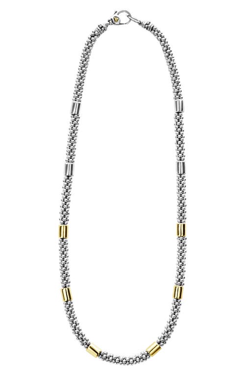 Shop Lagos Caviar Rope Collar Necklace In Silver/gold