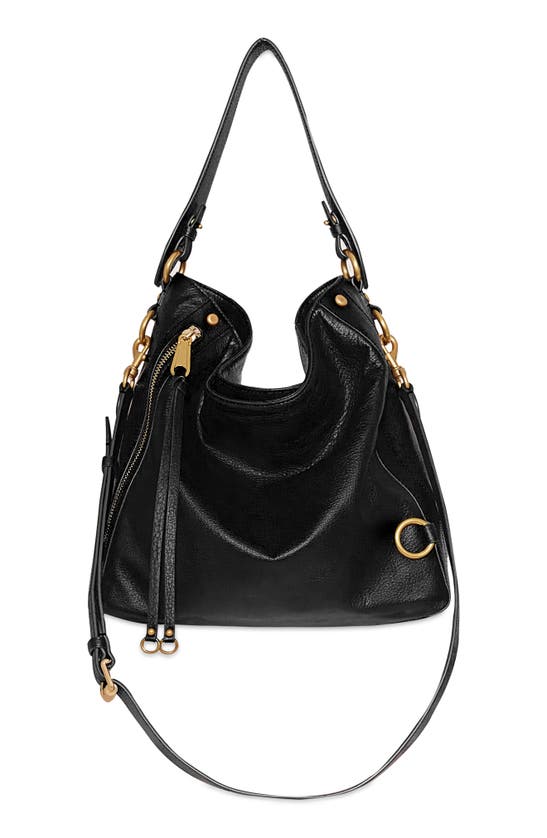 Rebecca Minkoff Mab Leather Hobo Bag In Black/black