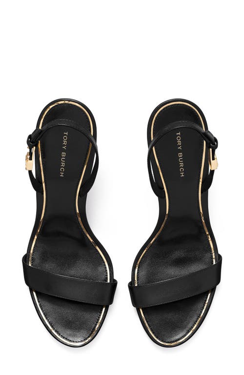 Tory Burch Double T Buckle Slingback Sandal In Perfect Black