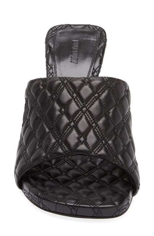 Shop Burberry Quilted Slide Sandal In Black