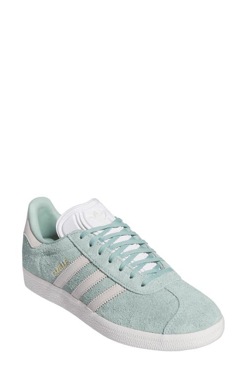 Shop Adidas Originals Adidas Gazelle Sneaker In Hazy Green/off White/white