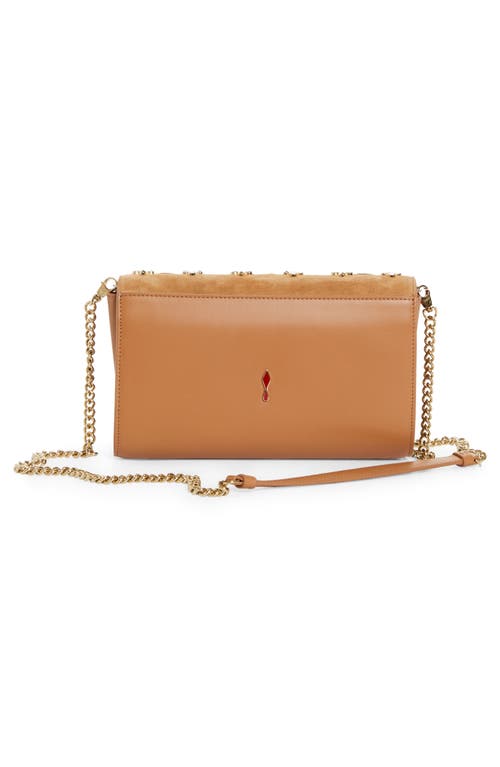 Shop Christian Louboutin Paloma Giddy Loubinthesky Suede Wallet On A Chain In 6672 Lionne/multi