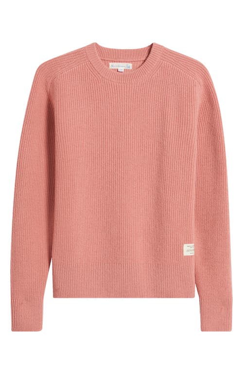 Shop Merz B Schwanen Wool & Cashmere Rib Crewneck Sweater In Rosewood