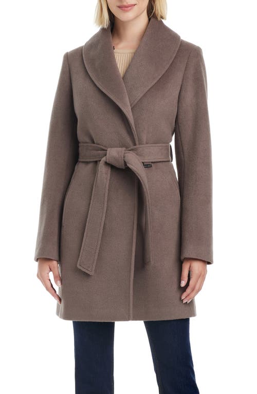 VINCE CAMUTO VINCE CAMUTO WRAP COAT WITH REMOVABLE FAUX FUR COLLAR 