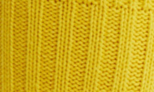 Shop Casa Clara Rib Cotton Blend Crew Socks In Canary