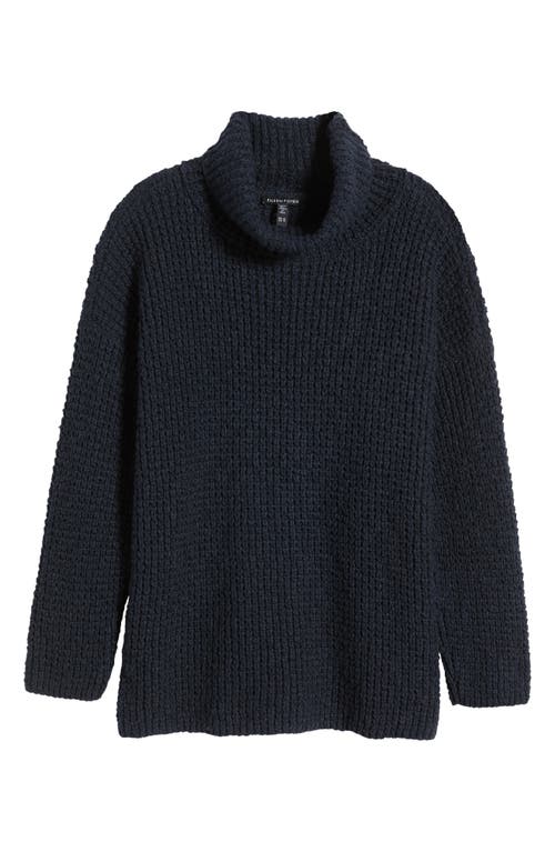 Shop Eileen Fisher Organic Cotton Turtleneck Sweater In Nocturne