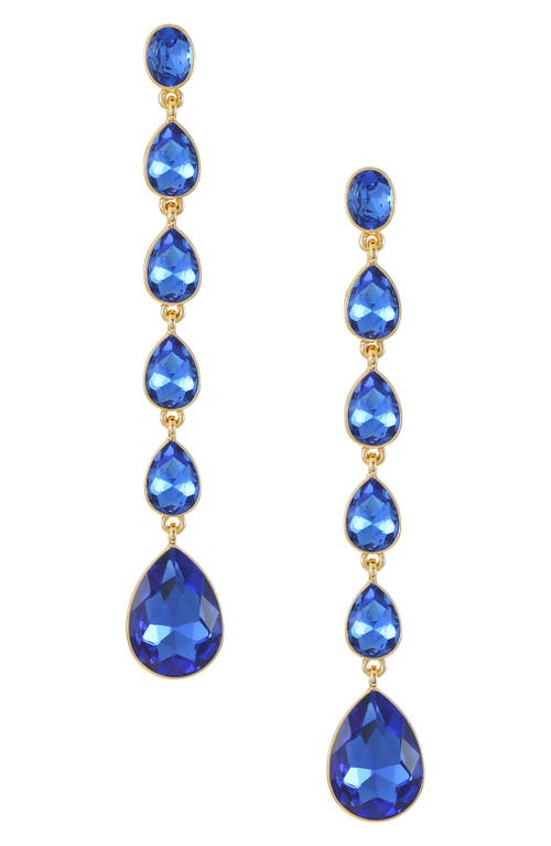 Ettika Teardrop Crystal Linear Earrings in Sapphire at Nordstrom