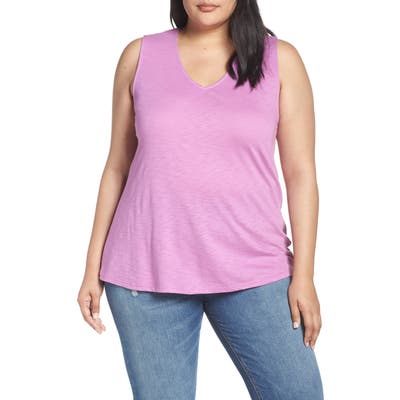 Plus Size Gibson X Hi Sugarplum! Malibu Embroidered Racerback Tank Top, Pink (Plus Size) (Nordstrom Exclusive)