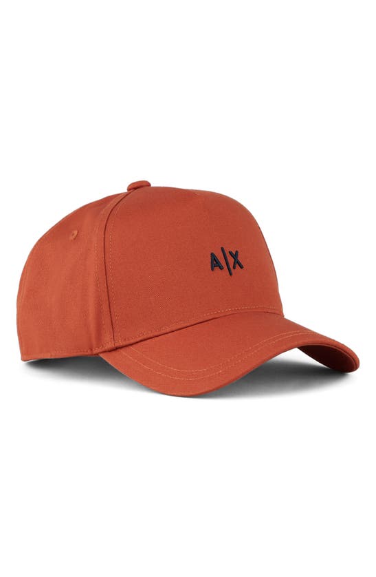 Armani Exchange Small Embroidered Logo Baseball Cap In Rust