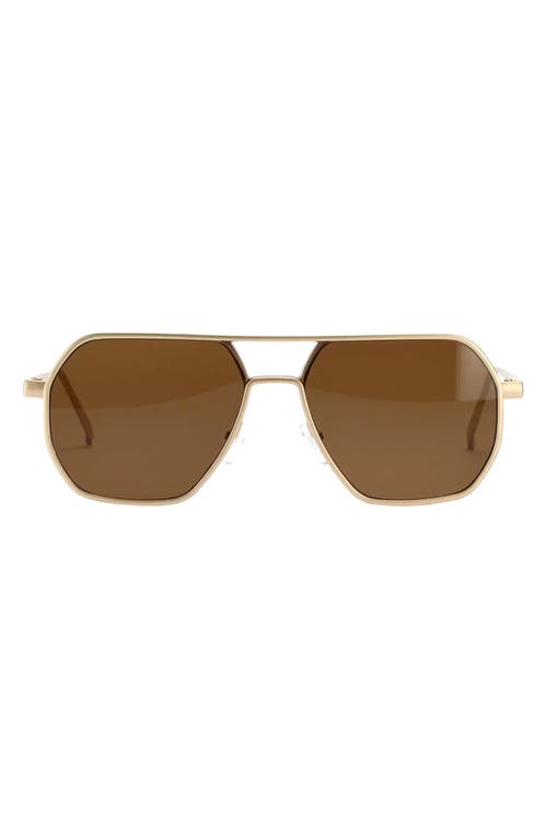 Fifth & Ninth Nola 58mm Polarized Aviator Sunglasses In Brown/gold