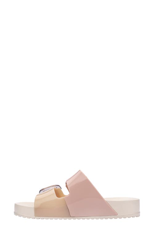 Melissa Cozy Buckle Slide Sandal In Beige/pink