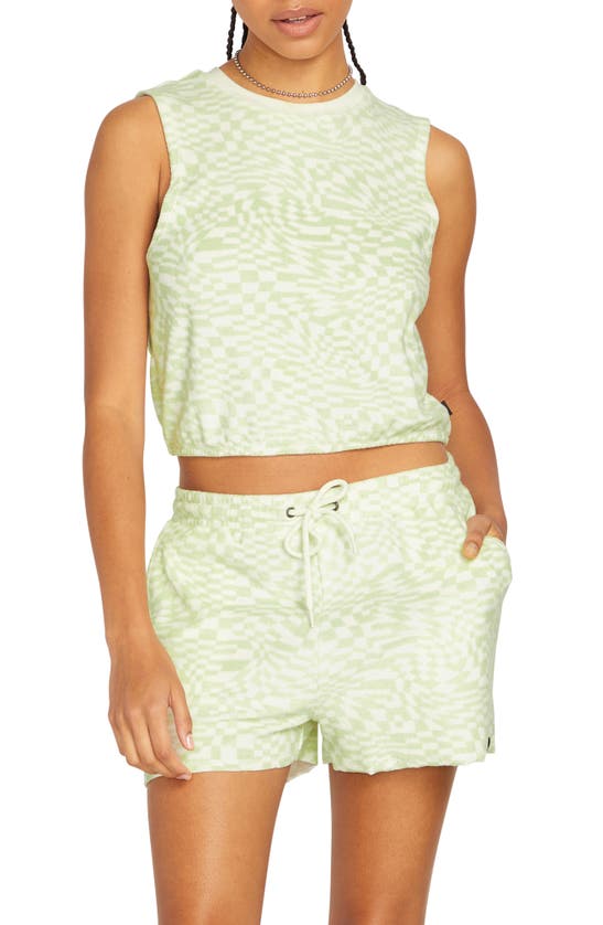 Volcom Lived In Terry Cloth Crop Tank In Sage