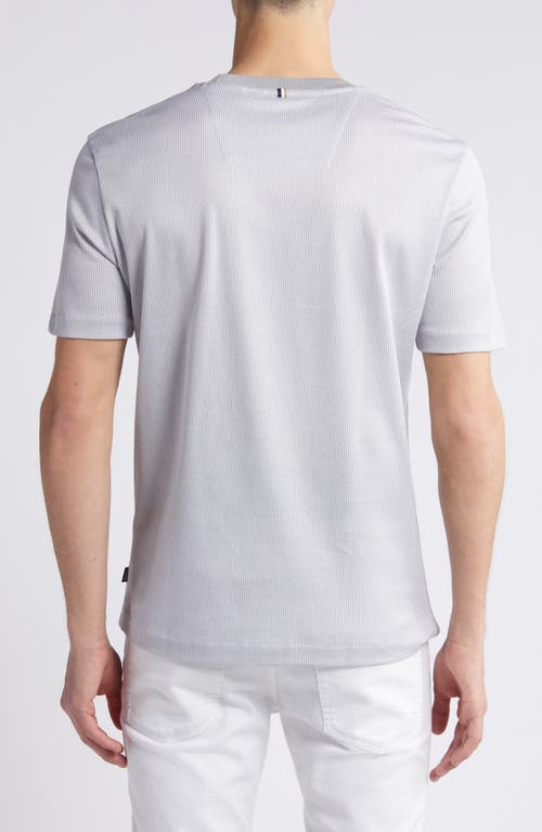 Shop Hugo Boss Boss Tiburt Ringer Cotton T-shirt In Silver