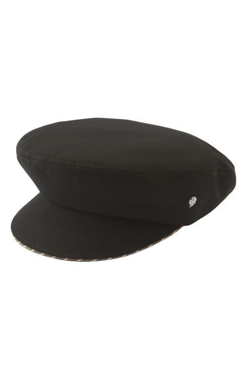 Shop Helen Kaminski Cotton Baker Boy Cap In Black/black