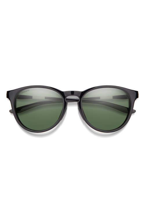 Wander 55mm ChromaPop Polarized Round Sunglasses in Black /Grey Green